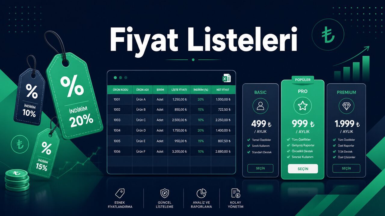 Fiyat Listeleri — TamPazar’da Müşteri ve Kanal Bazlı Esnek Fiyatlandırma