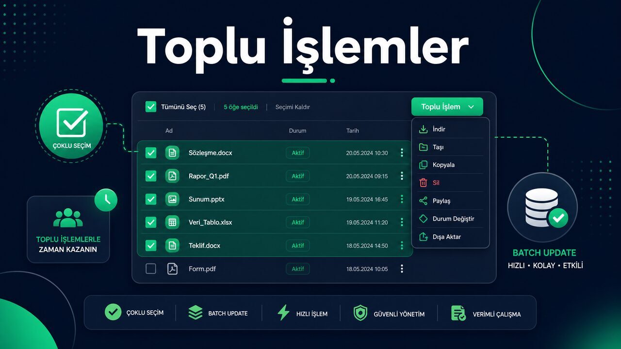Toplu İşlemler — TamPazar’da Yüzlerce Ürünü Tek Seferde Güncelleyin